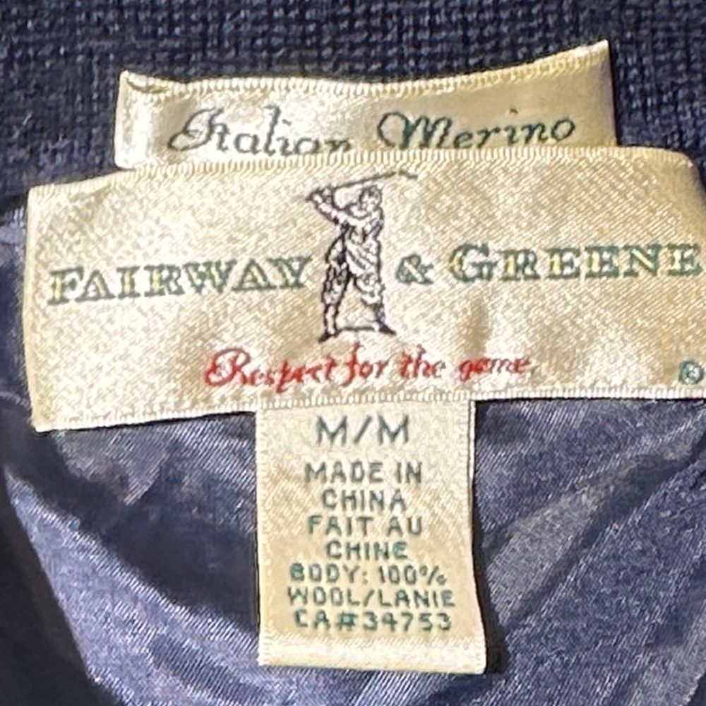 Fairway & Greene Blue with white stripe 1/4 zip Vest - Picture 8 of 8